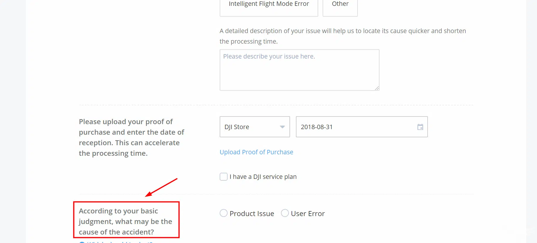 Solicitud de garantía en DJI_4