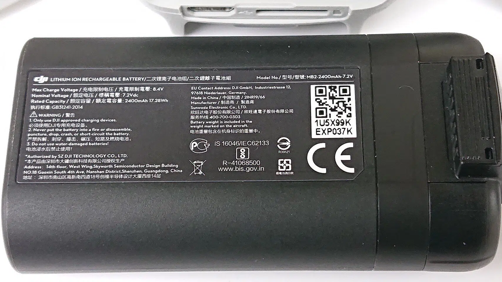 Imagen filtrada de la batería del Mavic Mini Batería 240 mAh del Mavic Mini