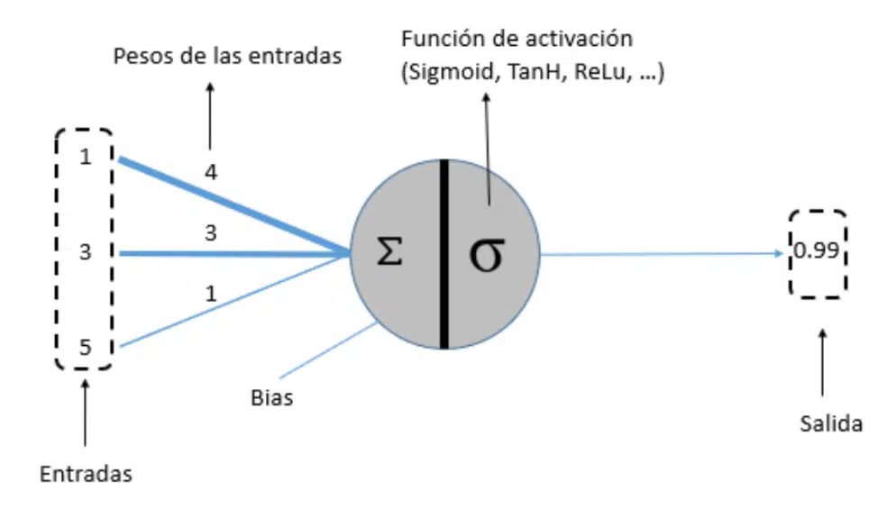 Esquema de una red neuronal