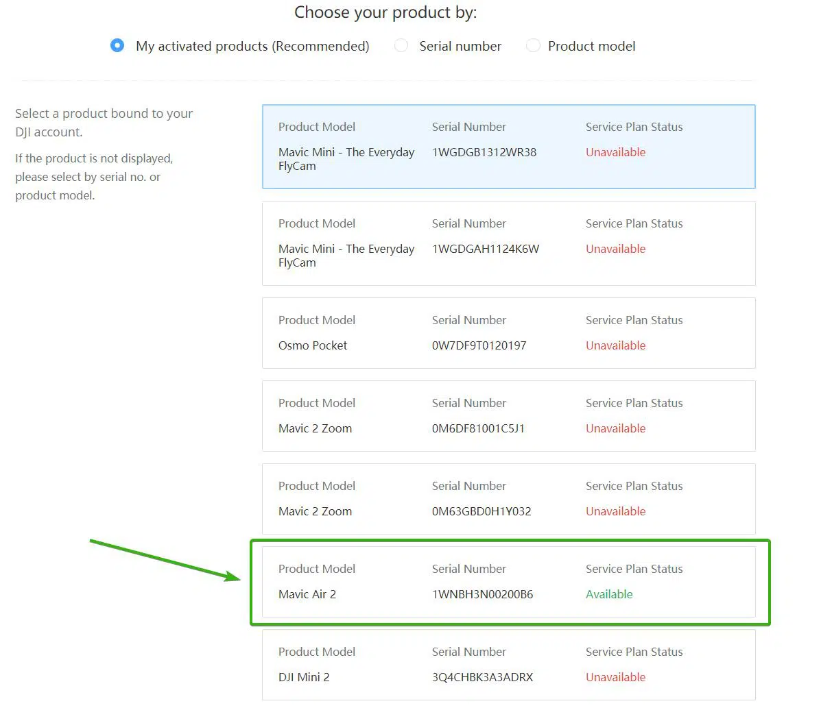 Solicitud de reparacion con el DJI Care Refresh