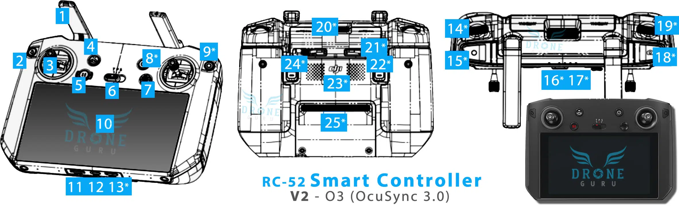 DJI Mavic 3 rc-52 Smart Controller DJI Mavic 3 rc-52 Smart Controller