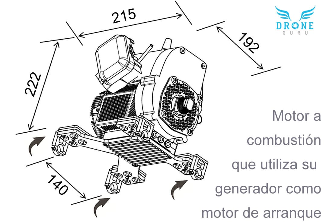 Drone GURU - Motor a combustion y generador de híbrido - 2