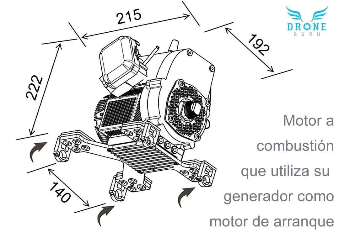 Drone GURU - Motor a combustion y generador de híbrido - 2 Drone GURU - Motor a combustion y generador de híbrido - 2
