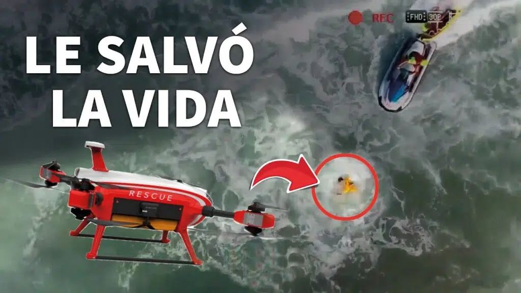 dron rescata a un niño