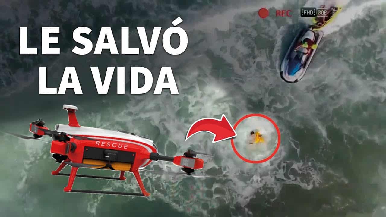 dron rescata a un niño