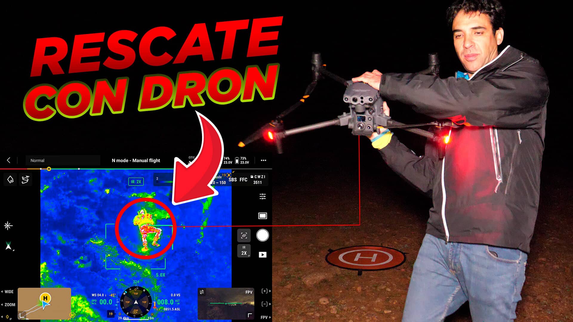 Rescate con dron DJI M30T