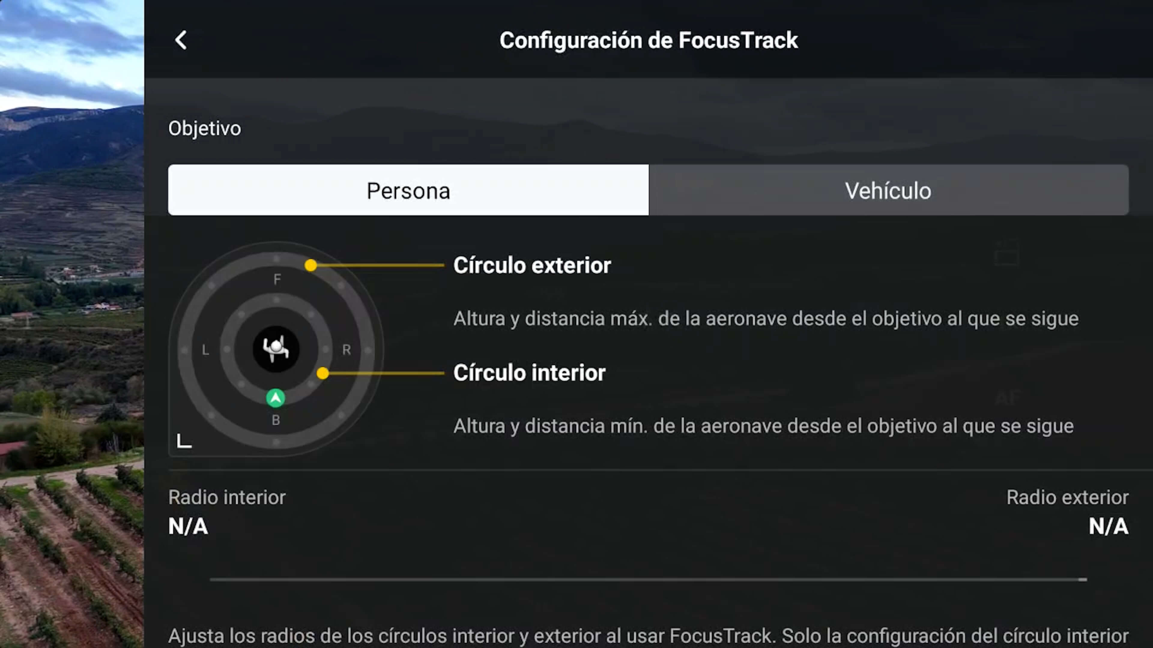 opciones activetrack Active Track DJI mini 4 Pro