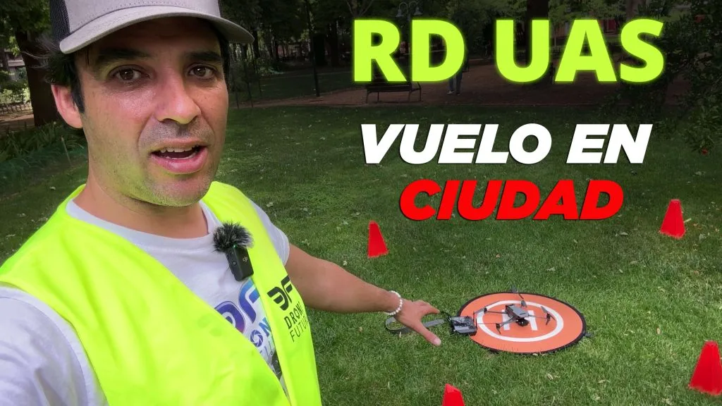 Volar un dron en ciudad