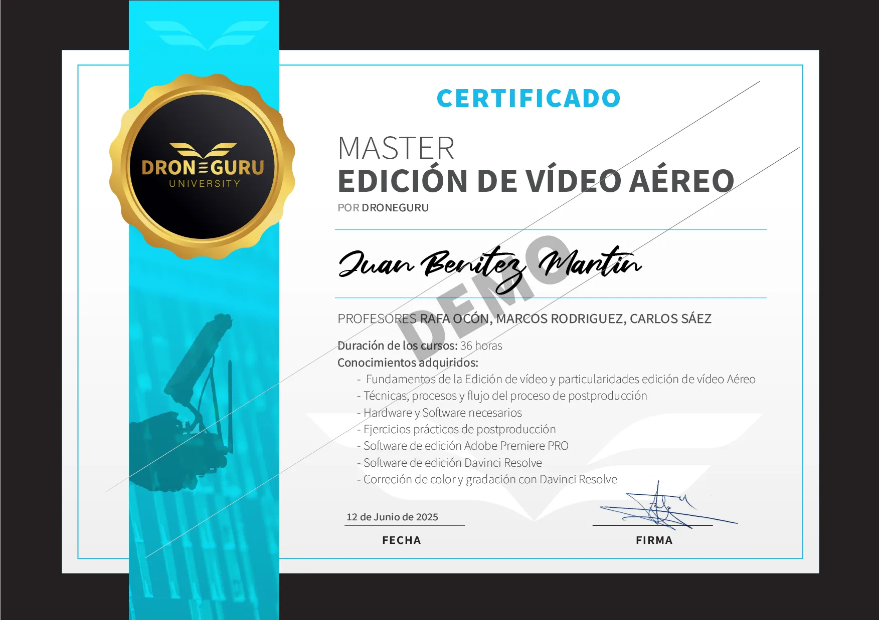Diploma curso EDICION AÉREA-02 Diploma Edicion Aérea